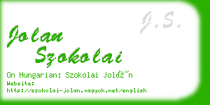 jolan szokolai business card